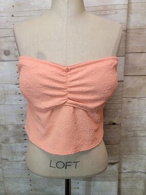 Celebrity Pink Peach Strapless Bandeau Top